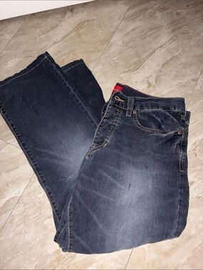 Dark Wash Pinstripe Jeans